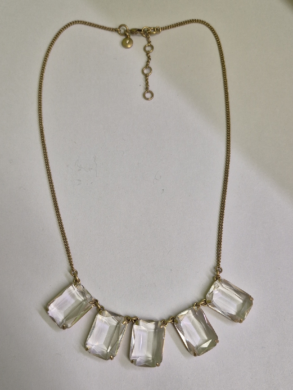 J Crew Gold-Tone Clear Crystal Statement 20" Inch Necklace - Women Jewelry